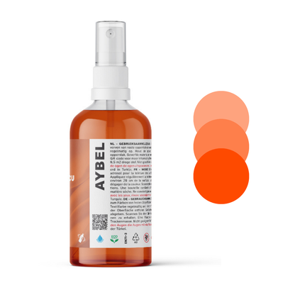 Orange tekstilfarvespray